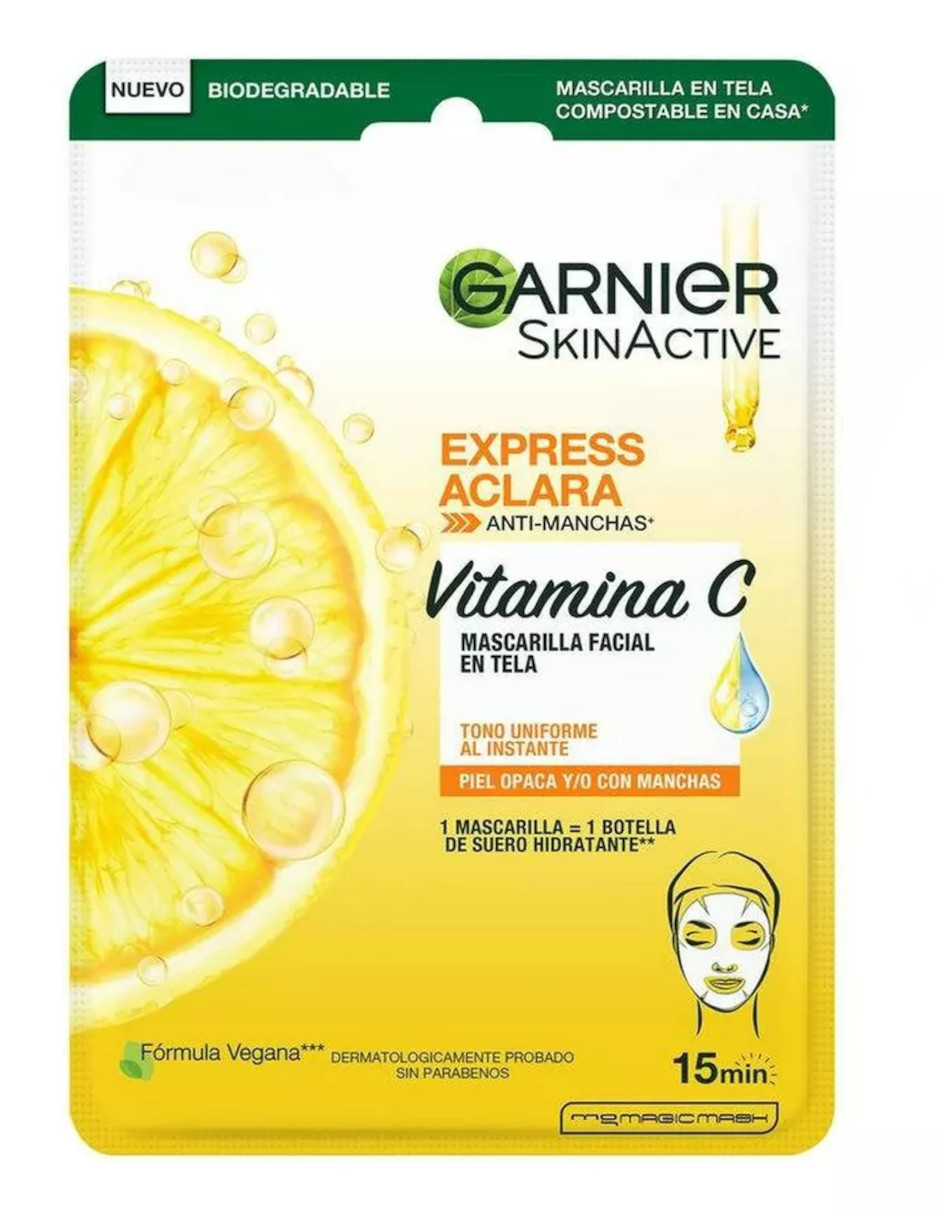 Foto 3 pulgar | Mascarilla Facial Garnier Express Aclara + Termo De Agua Güish