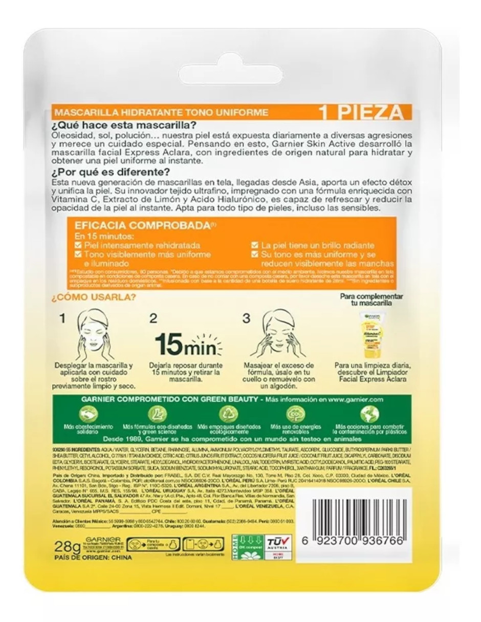 Foto 4 pulgar | Mascarilla Facial Garnier Express Aclara + Termo De Agua Güish