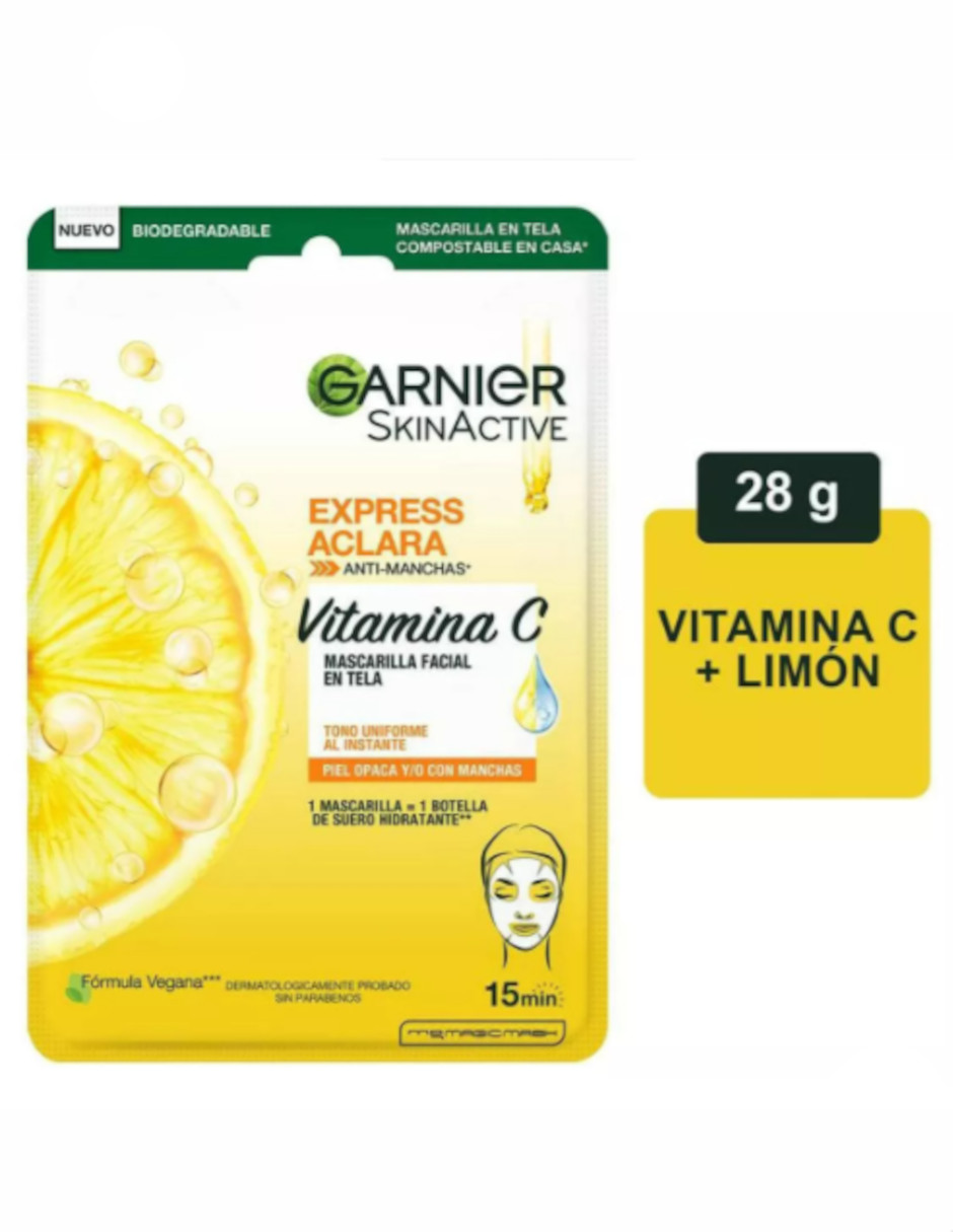 Foto 5 pulgar | Mascarilla Facial Garnier Express Aclara + Termo De Agua Güish