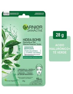 Foto 4 | Mascarilla Facial Garnier Hidra Bomb Con De Té Verde + Termo De Agua Güish