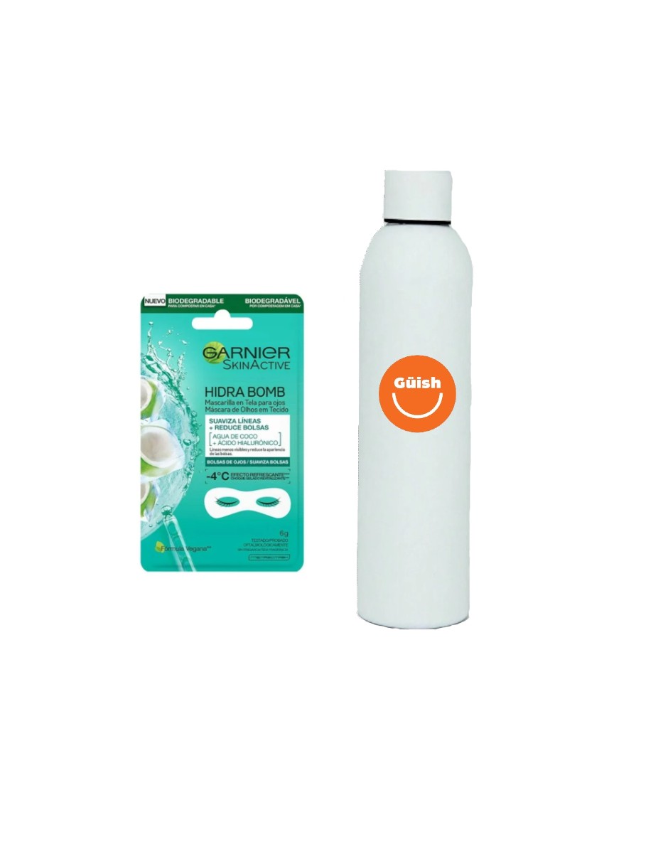 Mascarilla Para Ojos Garnier Hydra Bomb + Termo De Agua Güish