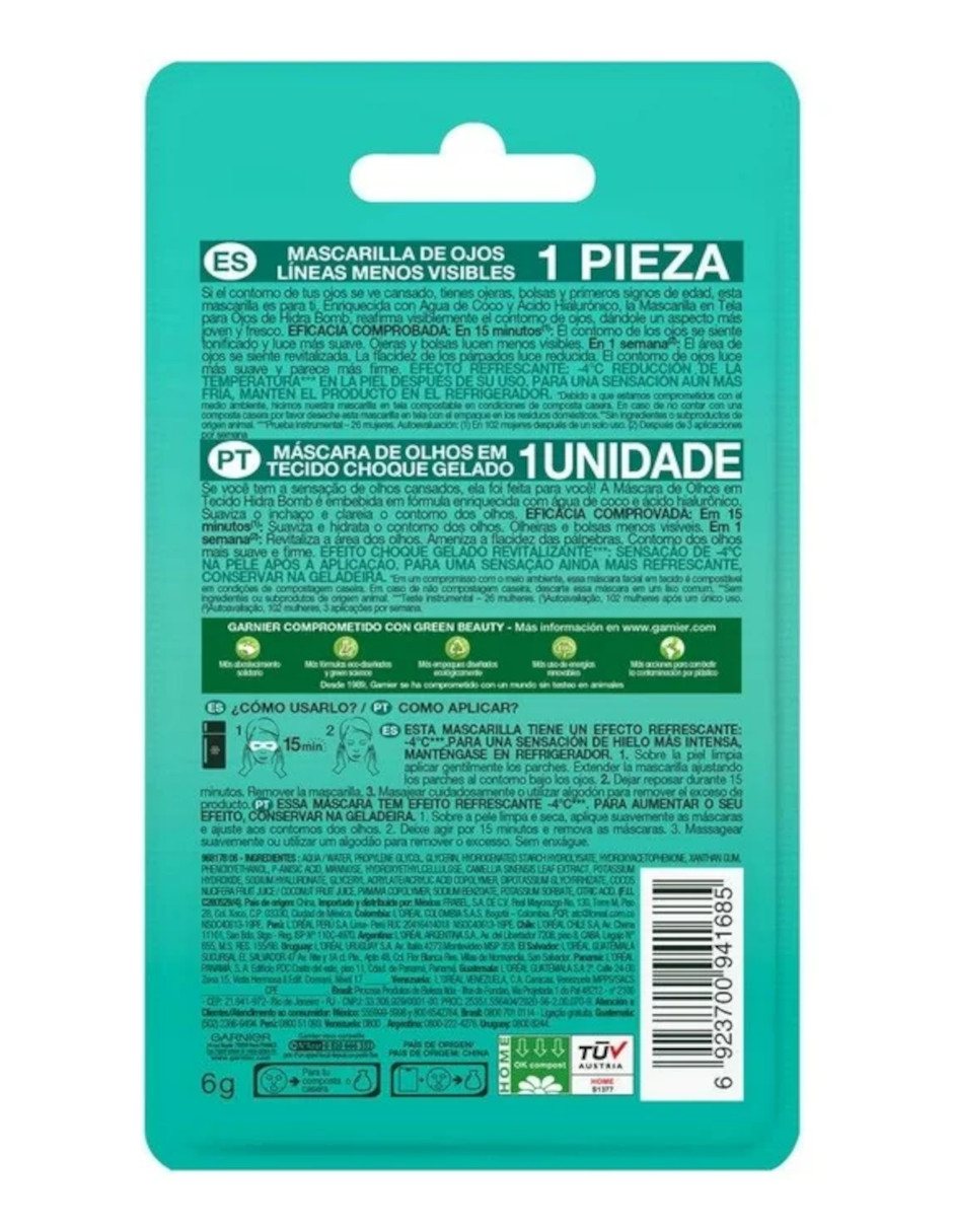 Foto 4 pulgar | Mascarilla Para Ojos Garnier Hydra Bomb + Termo De Agua Güish