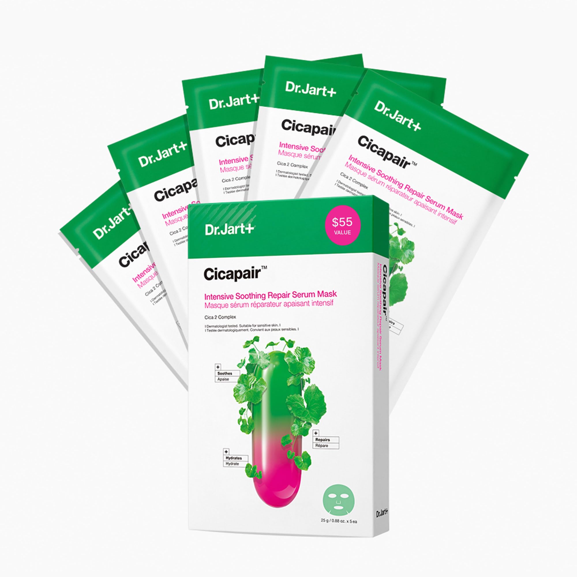 Foto 2 pulgar | Sheet Mask Dr.jart+ Cicapair™ Sérum Para Piel Sensible, Paquete De 5 - Venta Internacional.