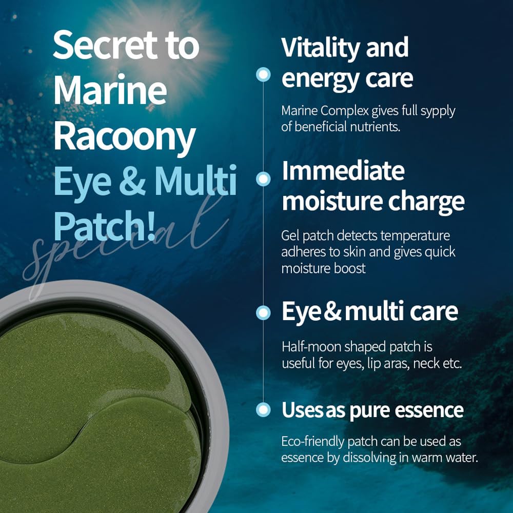 Foto 5 | [parches Para Los Ojos] Secret Key Marine Racoony Hydro Gel 60 Hojas - Venta Internacional.
