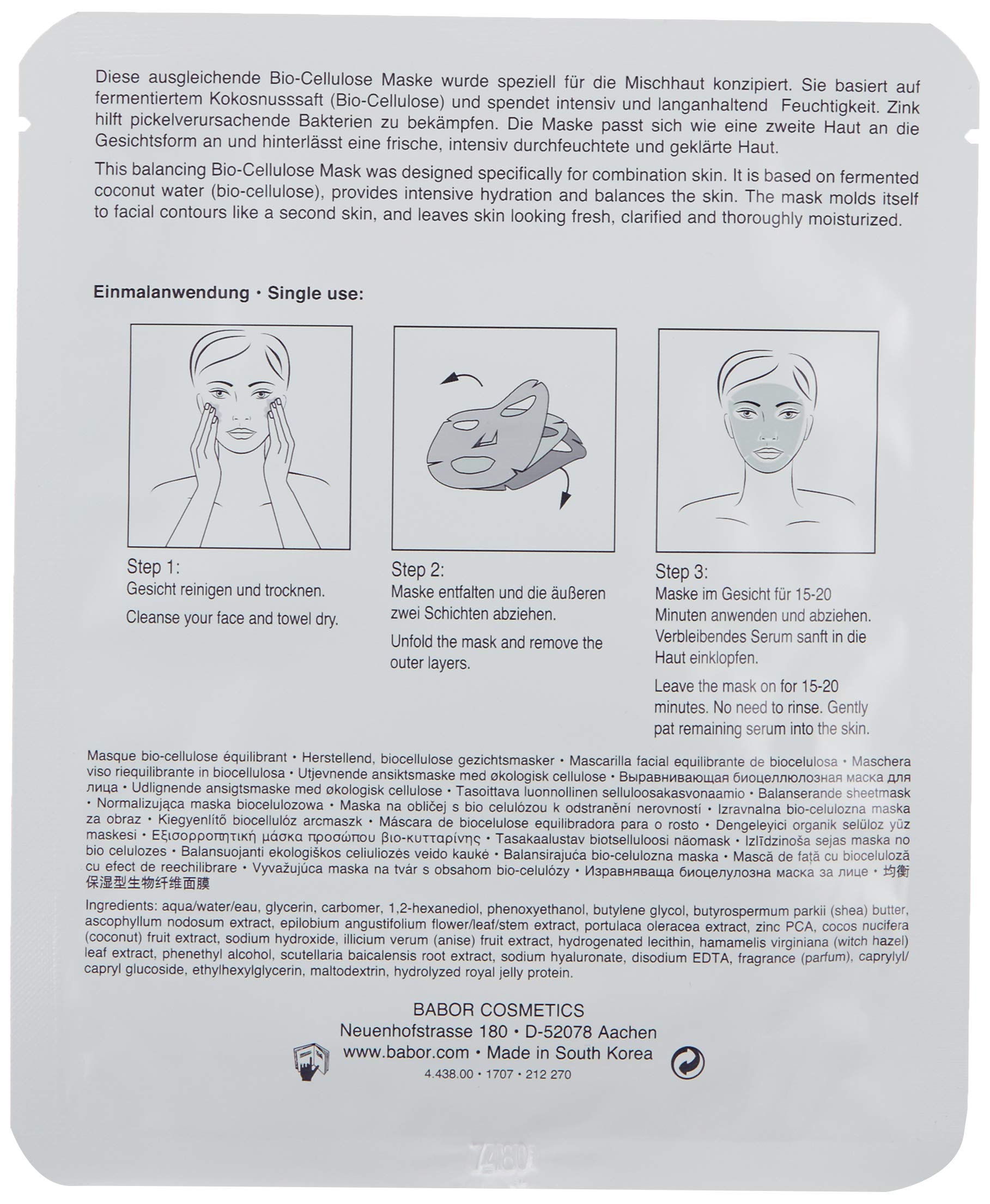 Foto 4 pulgar | Mascarilla Babor Skinovage Balancing Biocelulosa, Paquete De 5 - Venta Internacional.