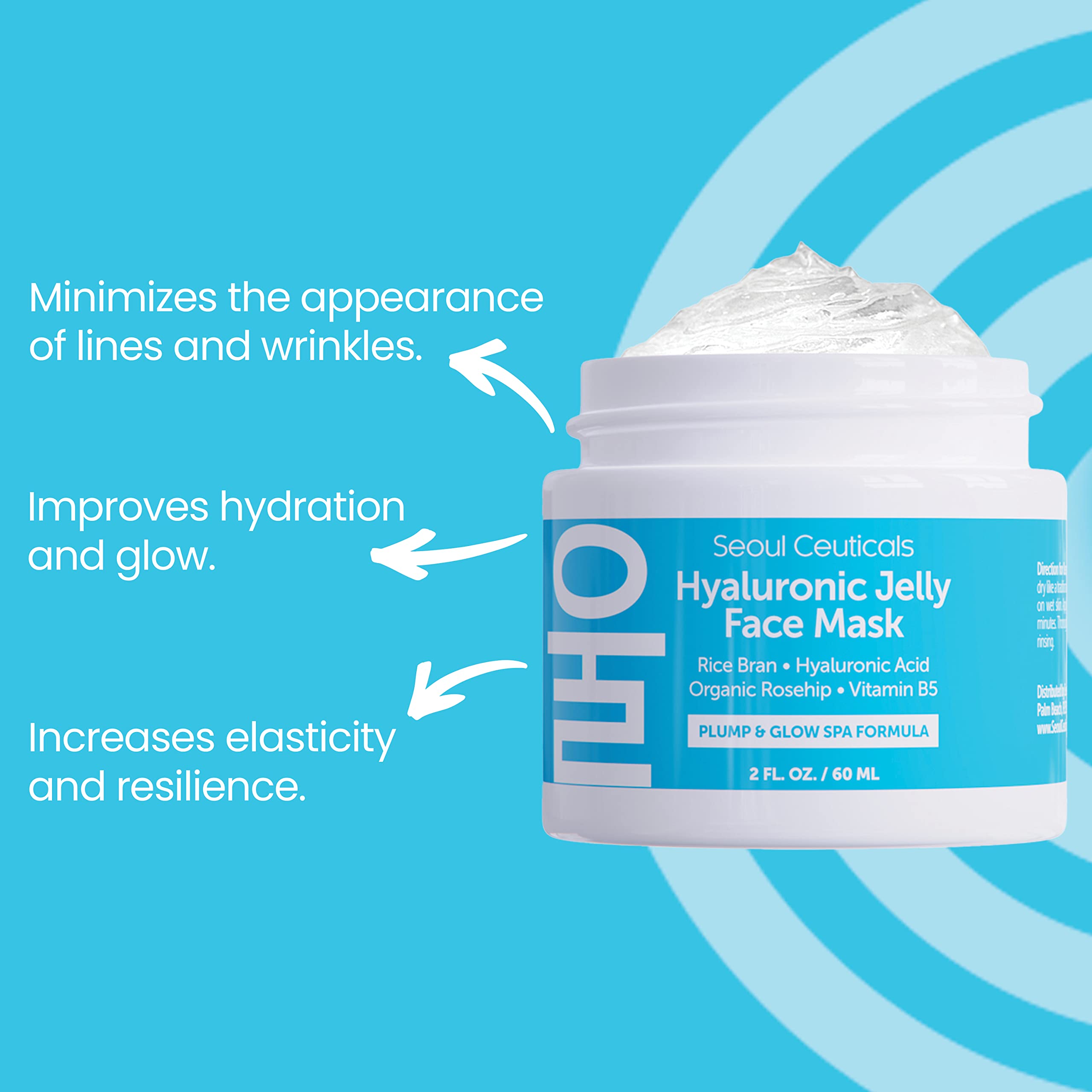 Foto 3 pulgar | Mascarilla Facial Seoulceuticals, Gel De Ácido Hialurónico, 60 Ml, Con Salvado De Arroz - Venta Internacional.