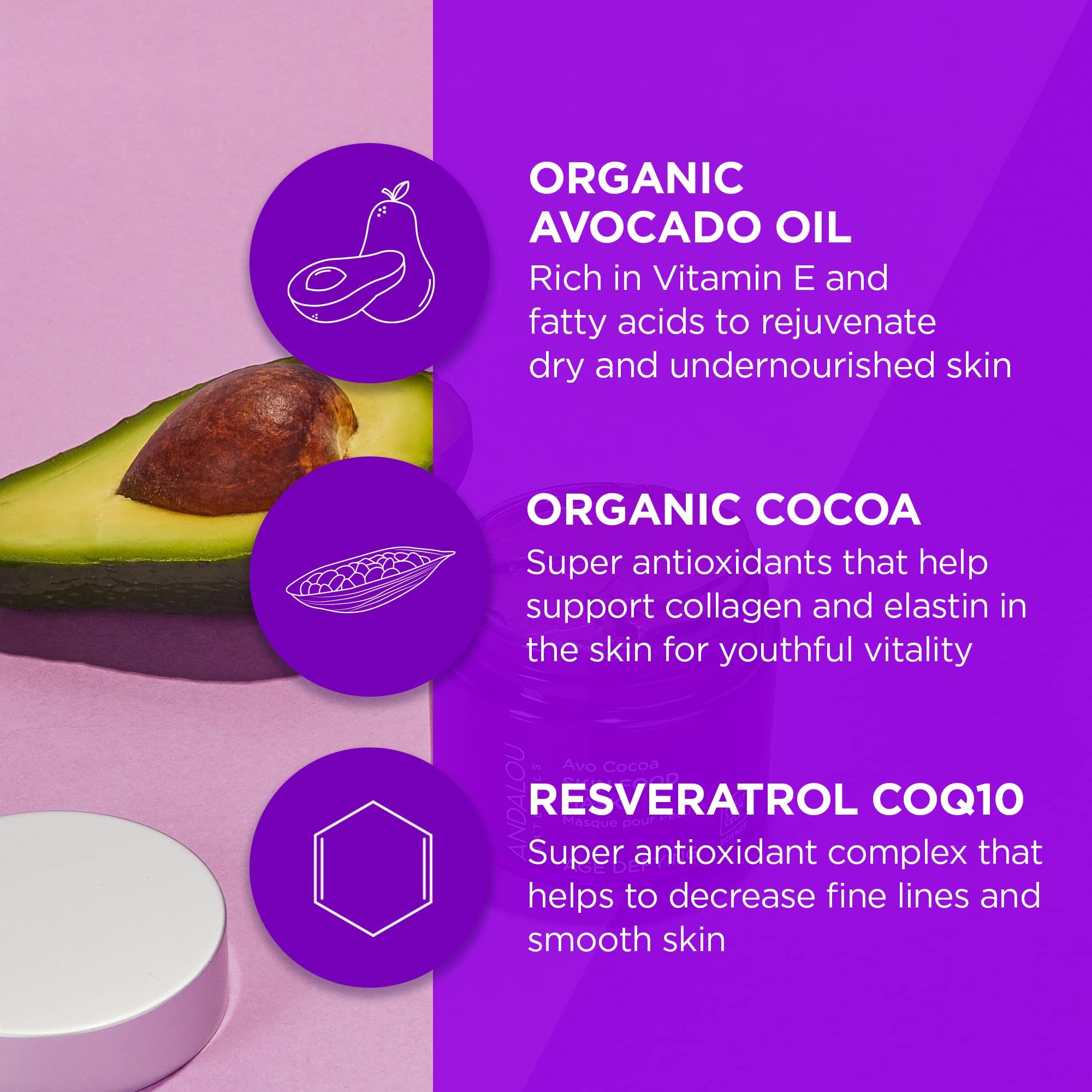 Foto 5 pulgar | Mascarilla Facial Andalou Naturals Avo Cocoa Skin Food 50 Ml - Venta Internacional.