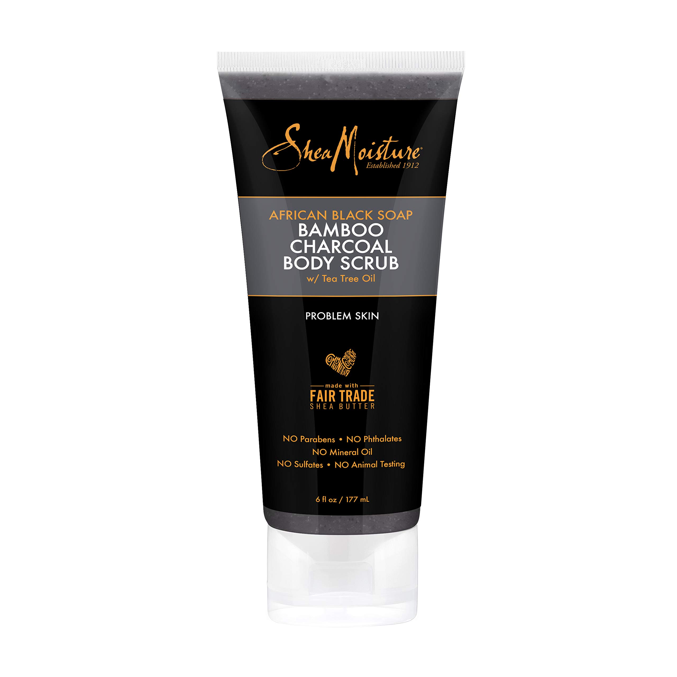 Exfoliante Corporal Sheamoisture, Jabón Negro Africano, Carbón De Bambú, 180 Ml - Venta Internacional.