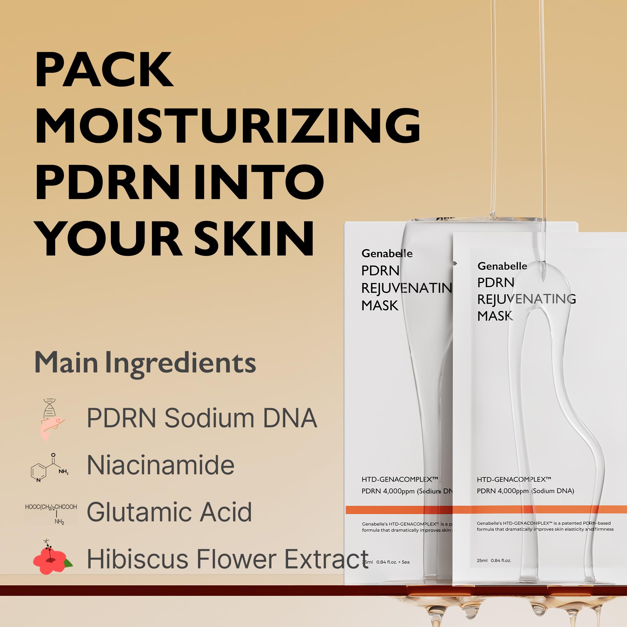 Foto 4 pulgar | Mascarilla Genabelle Pdrn Rejuvenecedora Para Piel De Cristal, 25 Ml X5 - Venta Internacional.