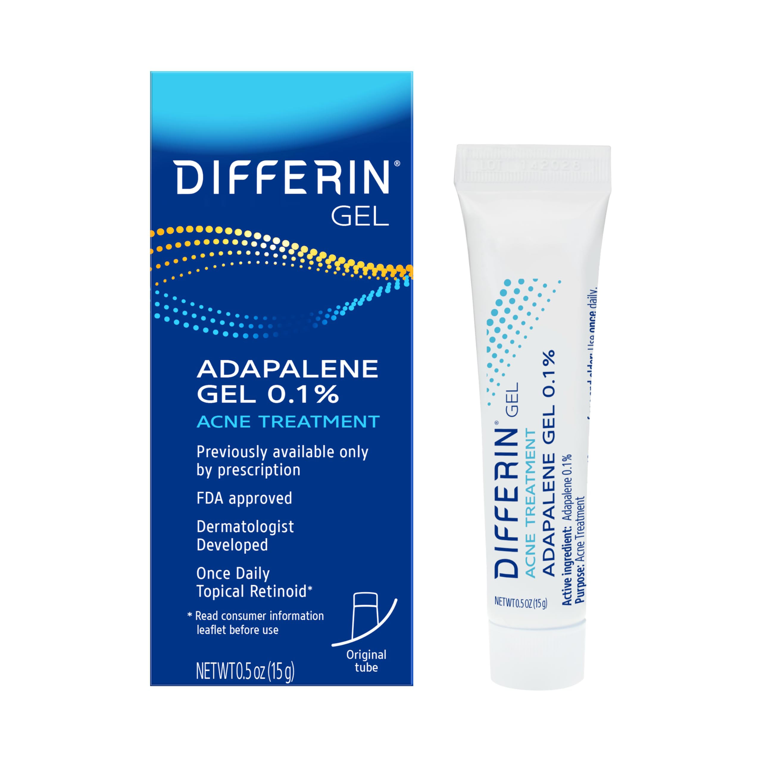 Foto 2 pulgar | Gel Para Tratamiento Del Acné Differin 0,1% De Adapaleno, 15 G, Suministro Para 30 Días - Venta Internacional.