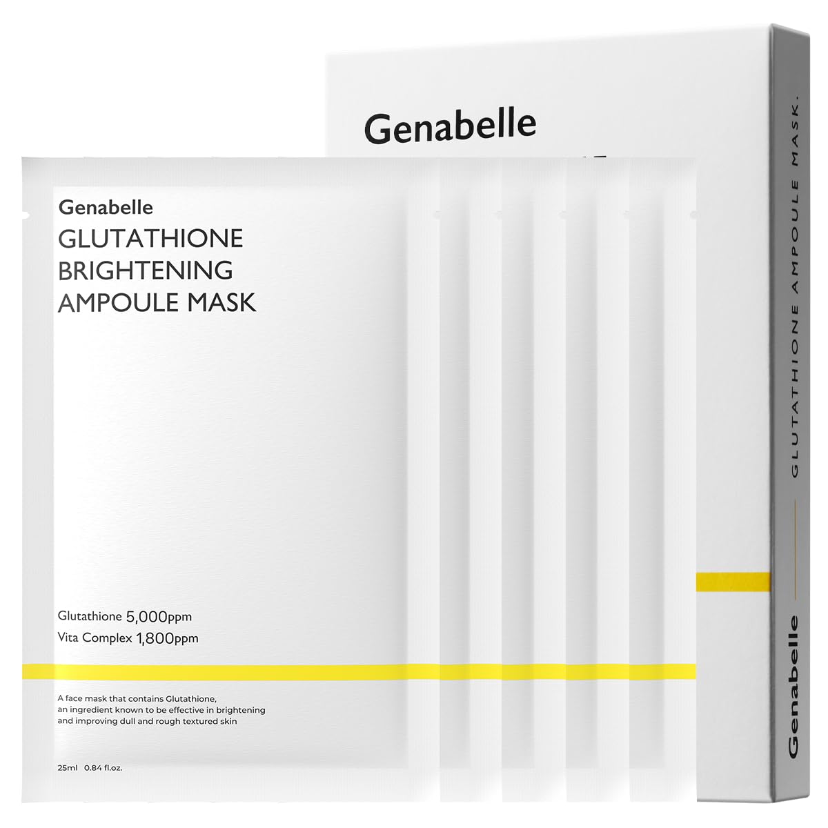 Foto 2 pulgar | Mascarilla Genabelle Genutatione Brightening, 5 Unidades - Venta Internacional.