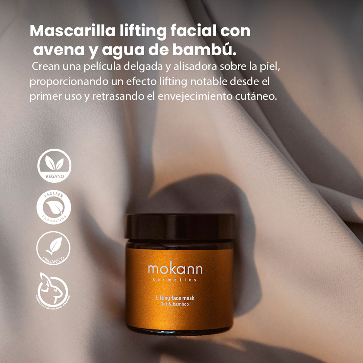 Foto 3 pulgar | Mascarilla Mokann Lifting Bambú Avena Reafirmante 60ml