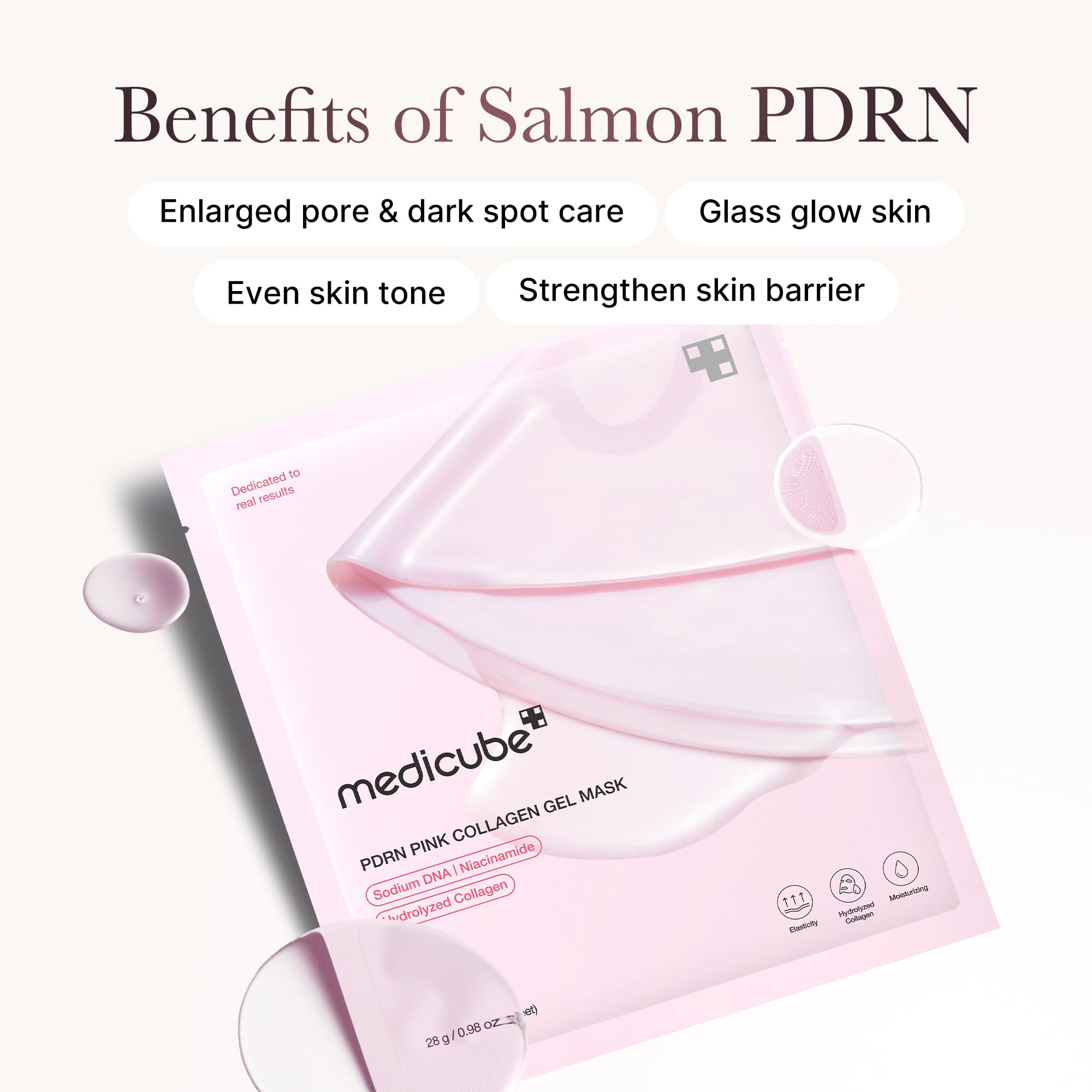 Foto 5 pulgar | Mascarilla Facial Medicube Pdrn, Gel De Colágeno Rosa, 28 Ml - Venta Internacional.
