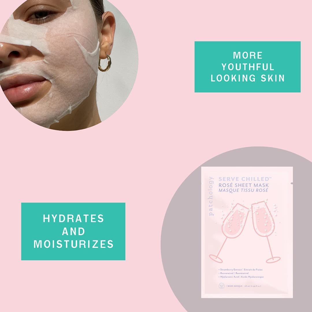 Foto 3 | Mascarilla Facial Patchology Serve, Rosado Frío Con Ácido Hialurónico - Venta Internacional.