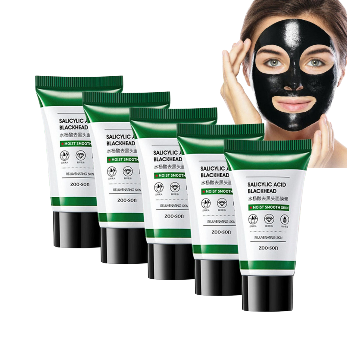 Foto 1 | 5pz Mascarilla Negra Facial Bambu Elimina Puntos Negros Nariz