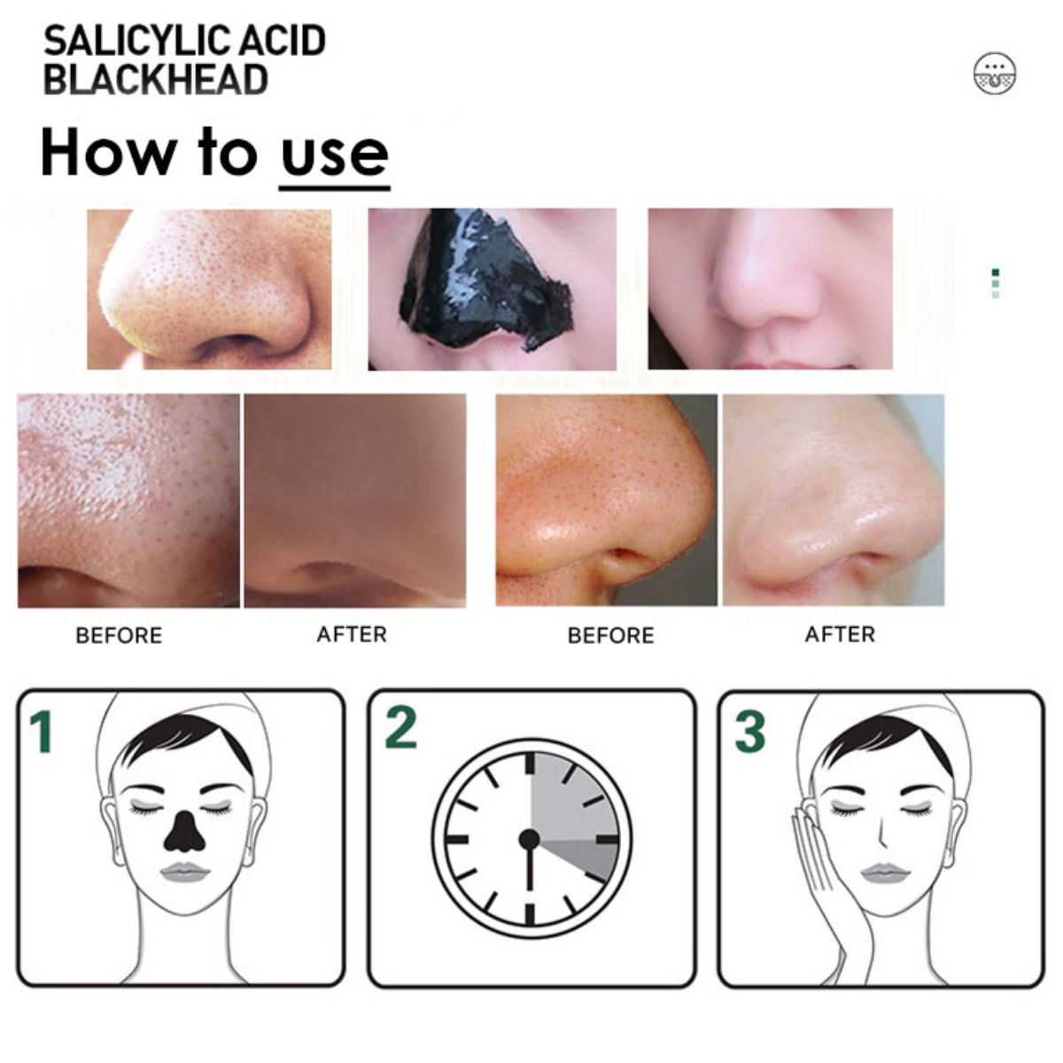 Foto 6 pulgar | 5pz Mascarilla Negra Facial Bambu Elimina Puntos Negros Nariz