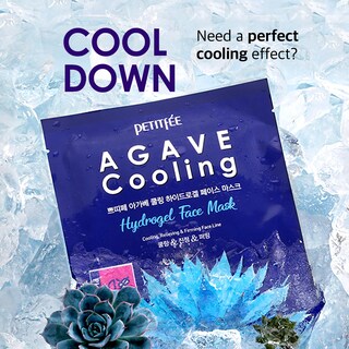 Foto 4 | Mascarilla Facial Petitfee Agave Cooling Hydrogel Con 5% De Energía Azul - Venta Internacional.