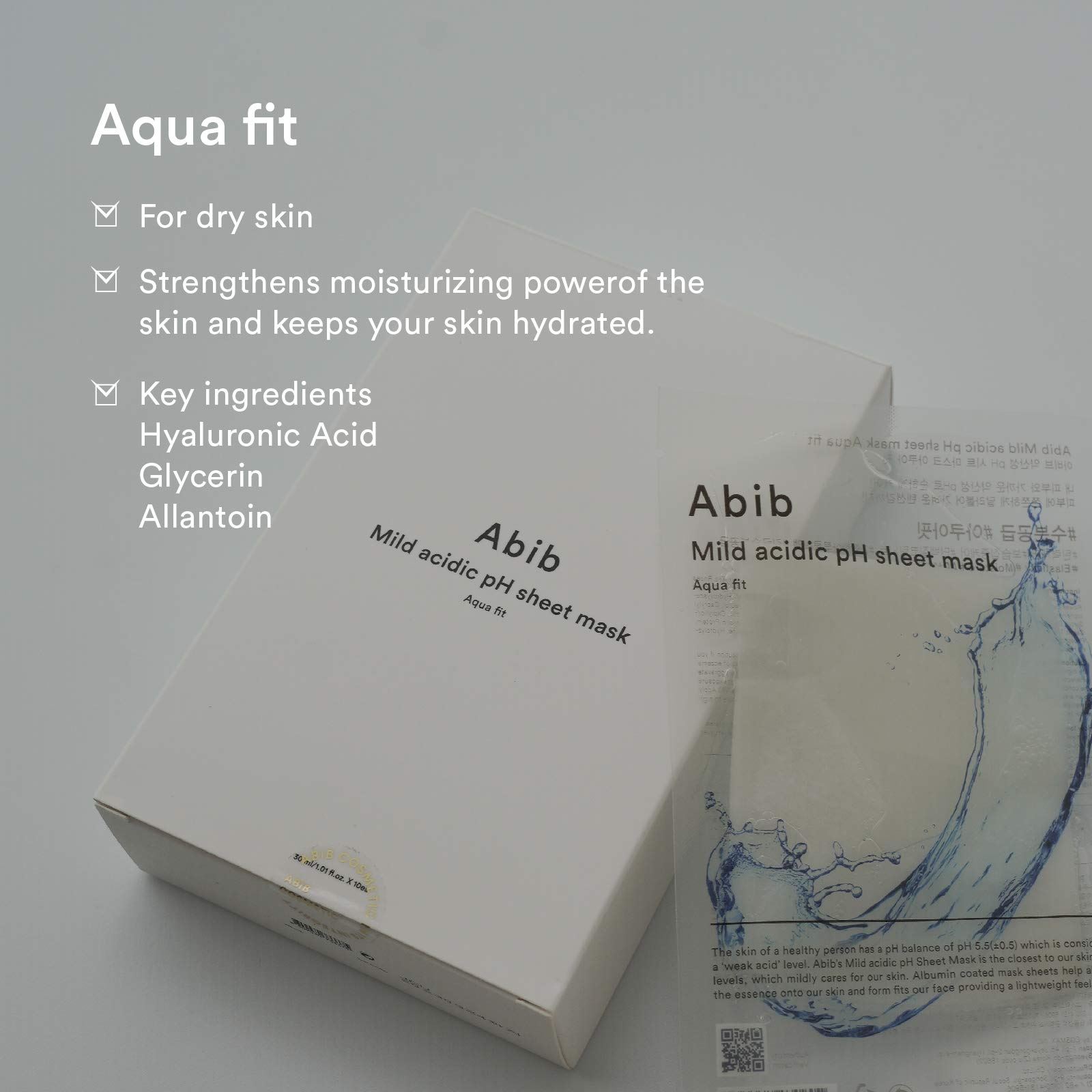 Foto 7 pulgar | Mascarilla Abib, Ph Ácido Suave, Aqua Fit, Hidratación Intensa - Venta Internacional.