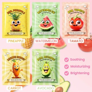 Foto 2 | Set De Mascarillas Faciales Kaely Fruit Para Niños, Paquete De 10 - Venta Internacional.