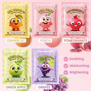 Foto 3 | Set De Mascarillas Faciales Kaely Fruit Para Niños, Paquete De 10 - Venta Internacional.