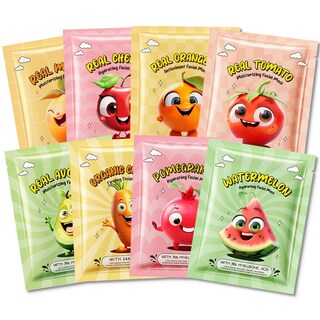 Foto 1 | Set De Mascarillas Faciales Kaely Fruit Para Niños, Paquete De 8 - Venta Internacional.