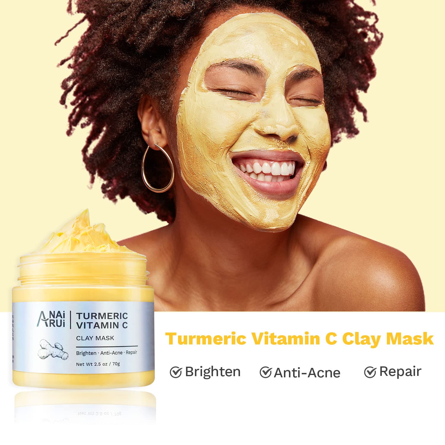 Foto 3 | Set De Mascarillas Faciales Anai Rui, Cúrcuma, Vitamina C, Rosa, Aguacate - Venta Internacional.