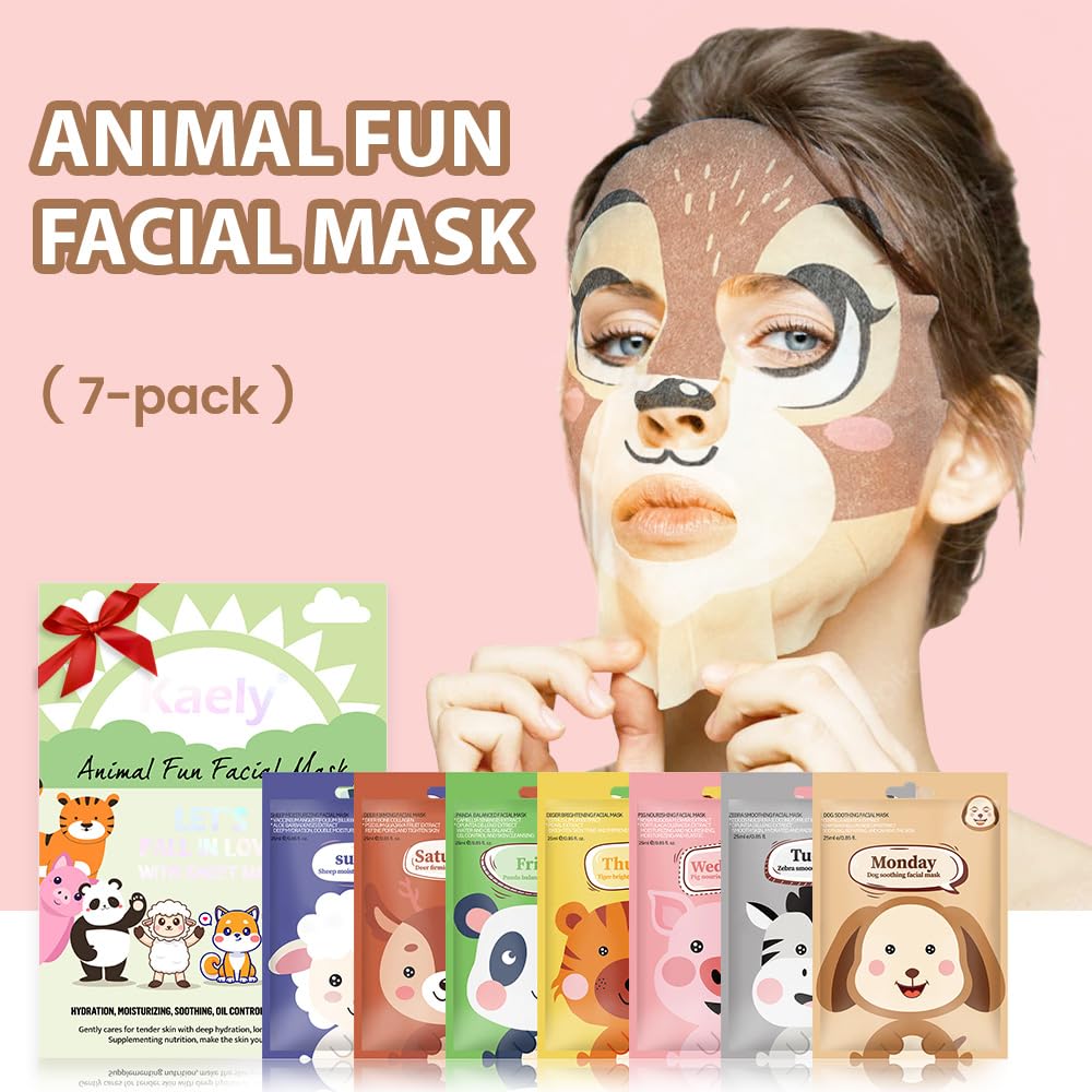 Foto 2 | Juego De 7 Mascarillas Kaely Animal Character Para Niños Y Adolescentes, 01 - Venta Internacional.