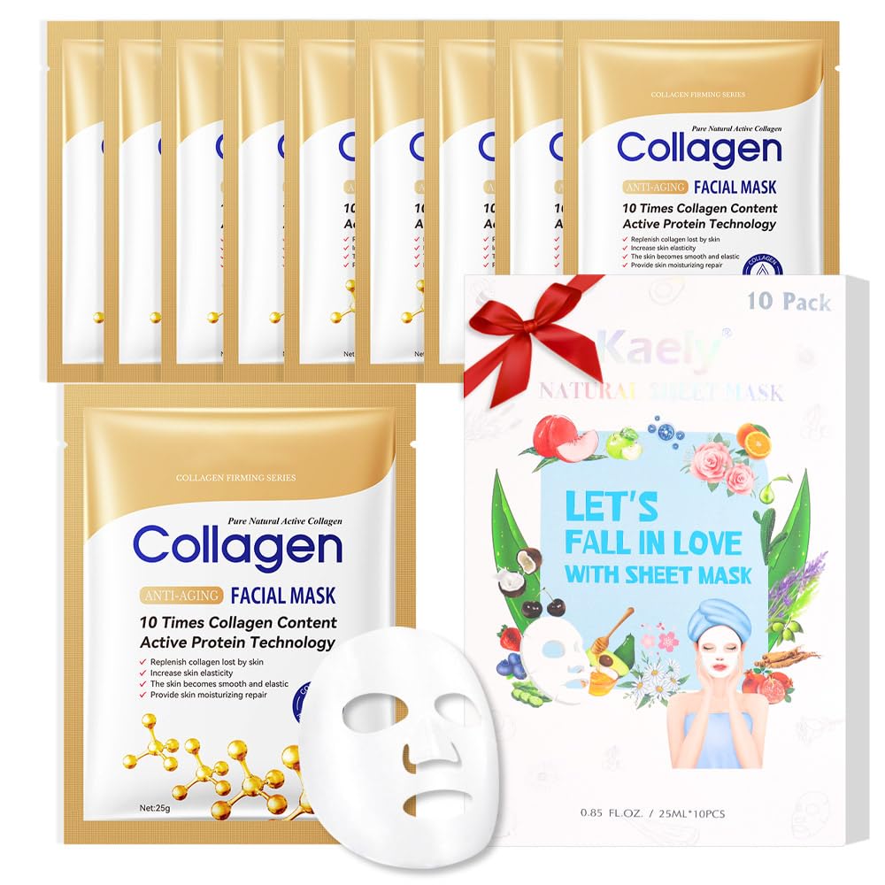 Foto 2 pulgar | Máscaras En Láminas Kaely Collagen, Paquete De 10 Unidades, Hidratantes Y Suavizantes - Venta Internacional.