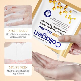 Foto 6 | Máscaras En Láminas Kaely Collagen, Paquete De 10 Unidades, Hidratantes Y Suavizantes - Venta Internacional.