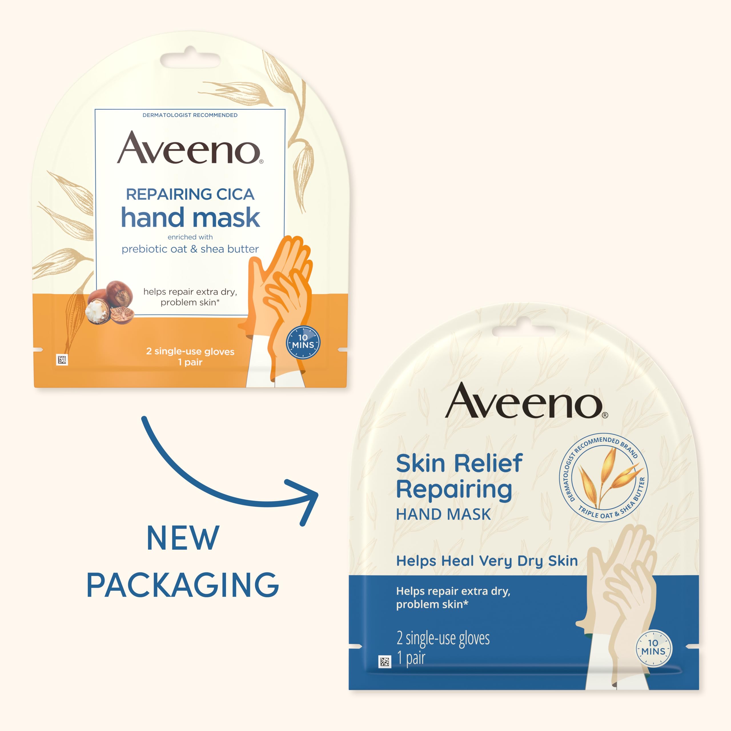 Foto 3 pulgar | Mascarilla De Manos Aveeno Skin Relief Relief Repair 1 Par Hidratante - Venta Internacional.