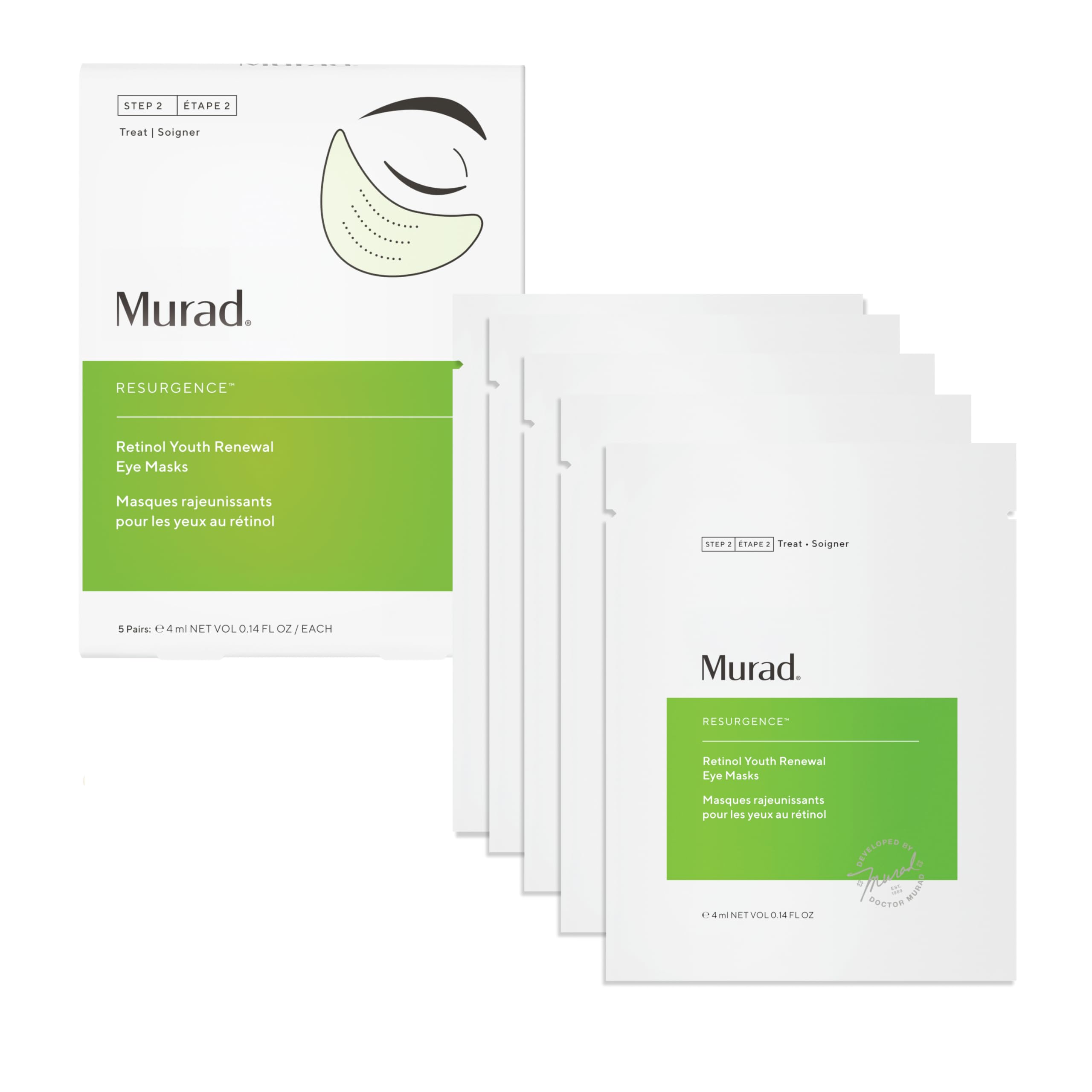 Foto 1 | Máscaras Para Ojos Murad Dr. Zion Retinol Youth Renewal, 5 Pares - Venta Internacional.
