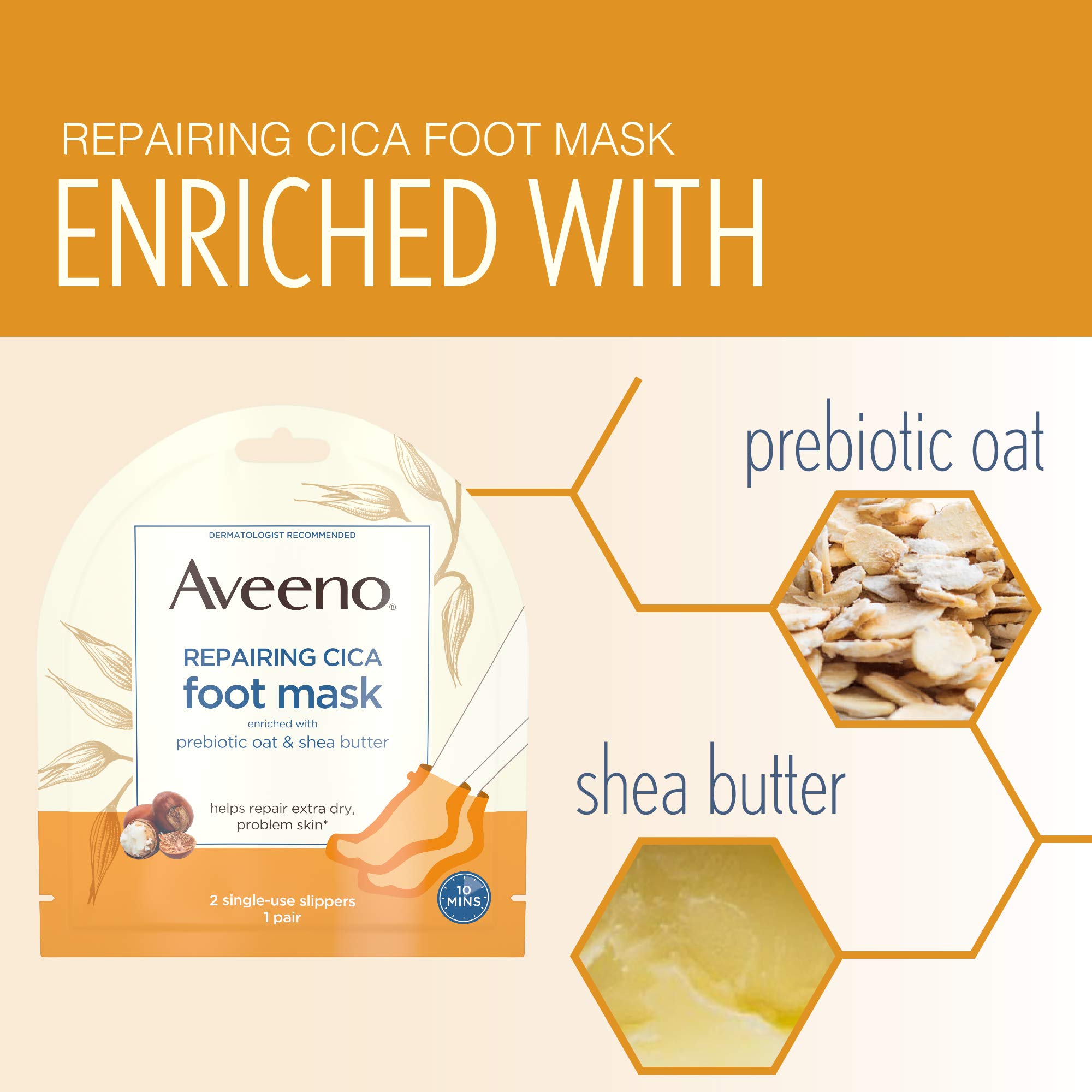 Foto 7 | Mascarilla Para Pies Y Manos Aveeno Repair Cica Para Piel Seca - Venta Internacional.