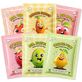 Foto 1 | Set De Mascarillas Faciales Kaely Fruit Para Niños, Paquete De 6 - Venta Internacional.