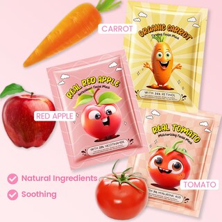 Foto 2 | Set De Mascarillas Faciales Kaely Fruit Para Niños, Paquete De 6 - Venta Internacional.