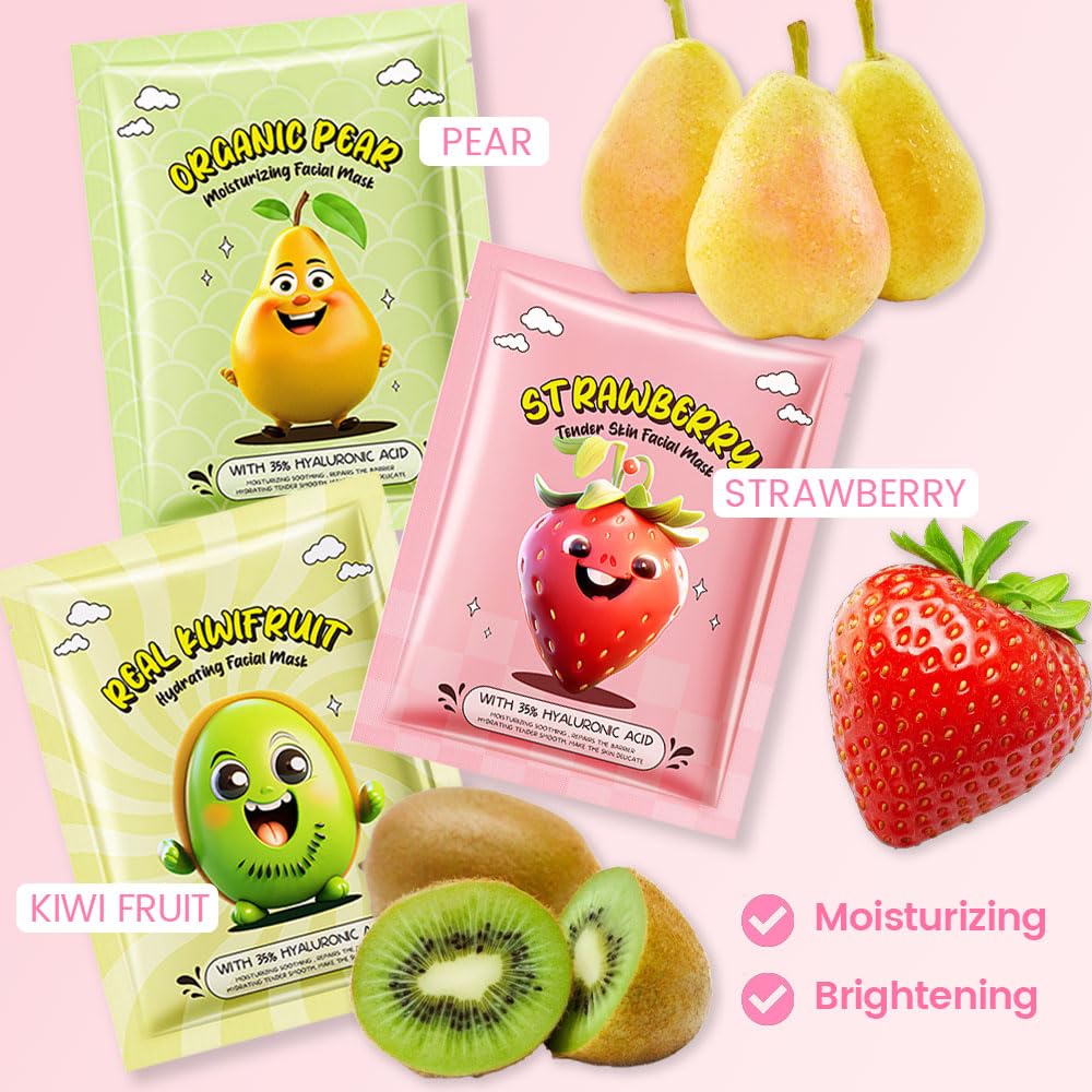 Foto 4 pulgar | Set De Mascarillas Faciales Kaely Fruit Para Niños, Paquete De 6 - Venta Internacional.