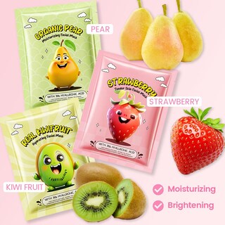 Foto 3 | Set De Mascarillas Faciales Kaely Fruit Para Niños, Paquete De 6 - Venta Internacional.