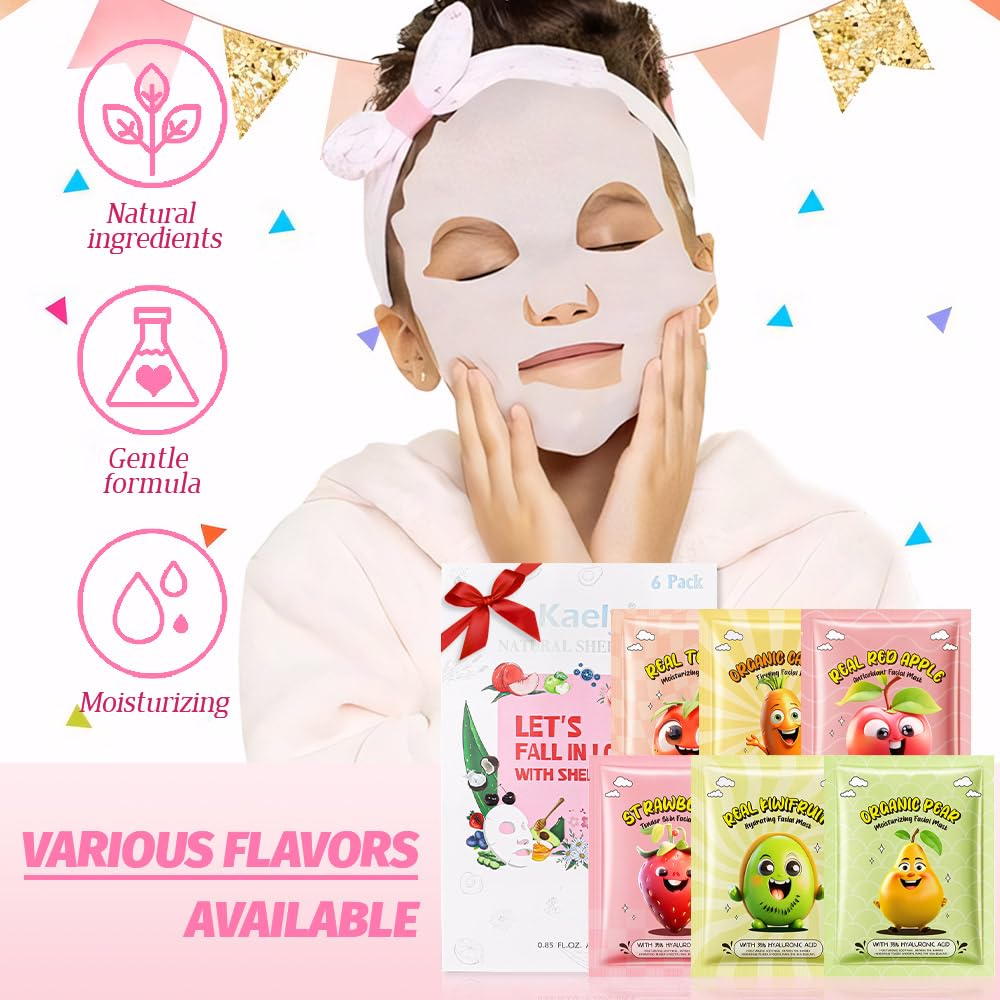 Foto 6 pulgar | Set De Mascarillas Faciales Kaely Fruit Para Niños, Paquete De 6 - Venta Internacional.