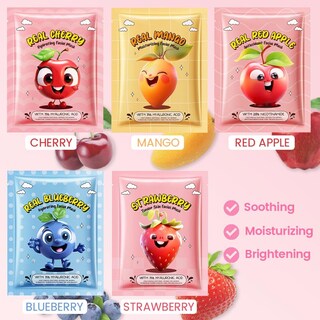 Foto 2 | Set De Mascarillas Faciales Kaely Fruit Para Niños, Paquete De 10 - Venta Internacional.