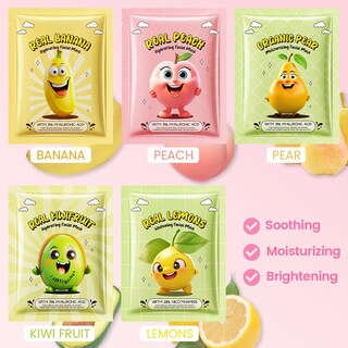 Foto 3 | Set De Mascarillas Faciales Kaely Fruit Para Niños, Paquete De 10 - Venta Internacional.