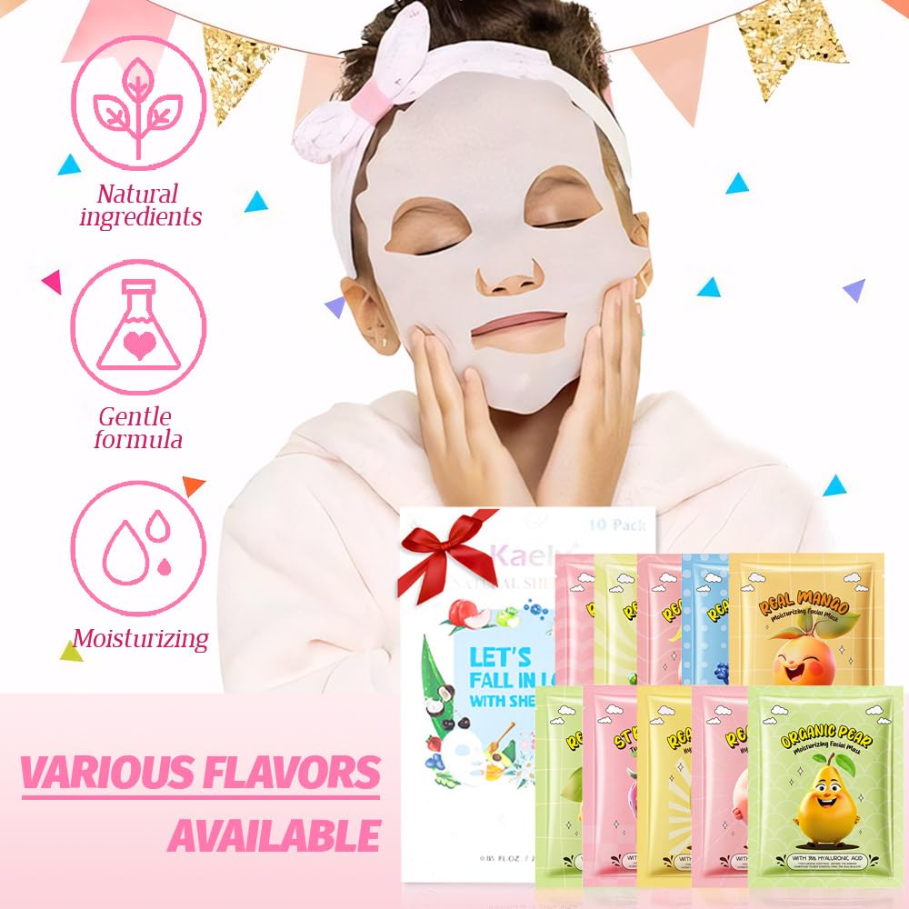 Foto 6 pulgar | Set De Mascarillas Faciales Kaely Fruit Para Niños, Paquete De 10 - Venta Internacional.