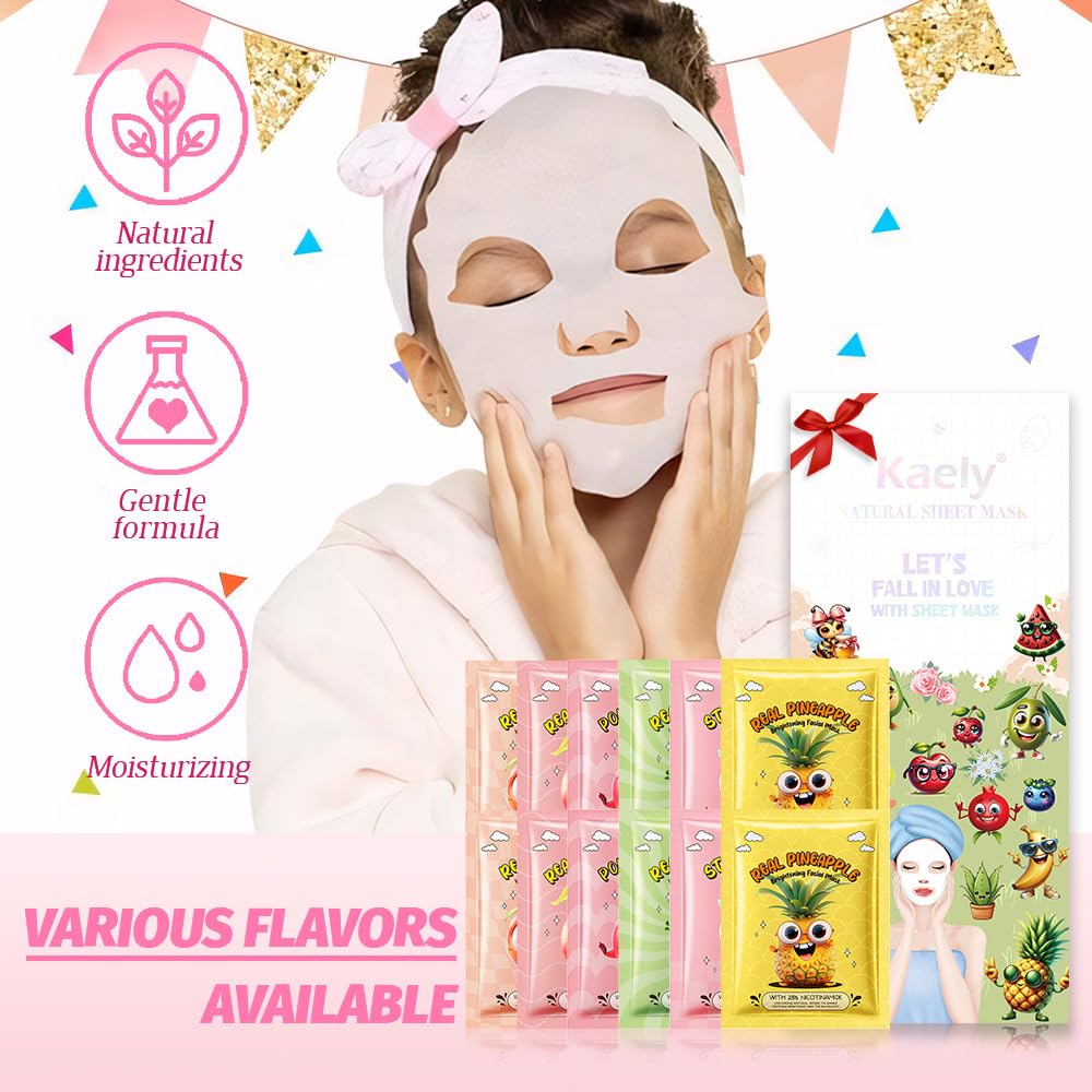 Foto 6 pulgar | Set De Mascarillas Faciales Kaely Fruit Para Niños, Paquete De 12 - Venta Internacional.