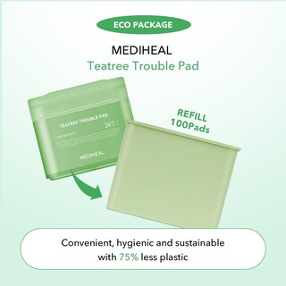 Foto 2 | Recarga Mediheal Teatree Trouble Pad, 100 Almohadillas, Tónico De Algodón - Venta Internacional.