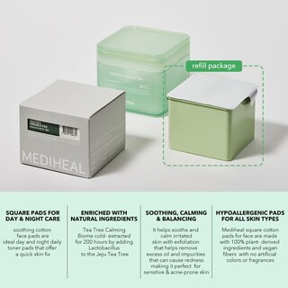 Foto 3 | Recarga Mediheal Teatree Trouble Pad, 100 Almohadillas, Tónico De Algodón - Venta Internacional.