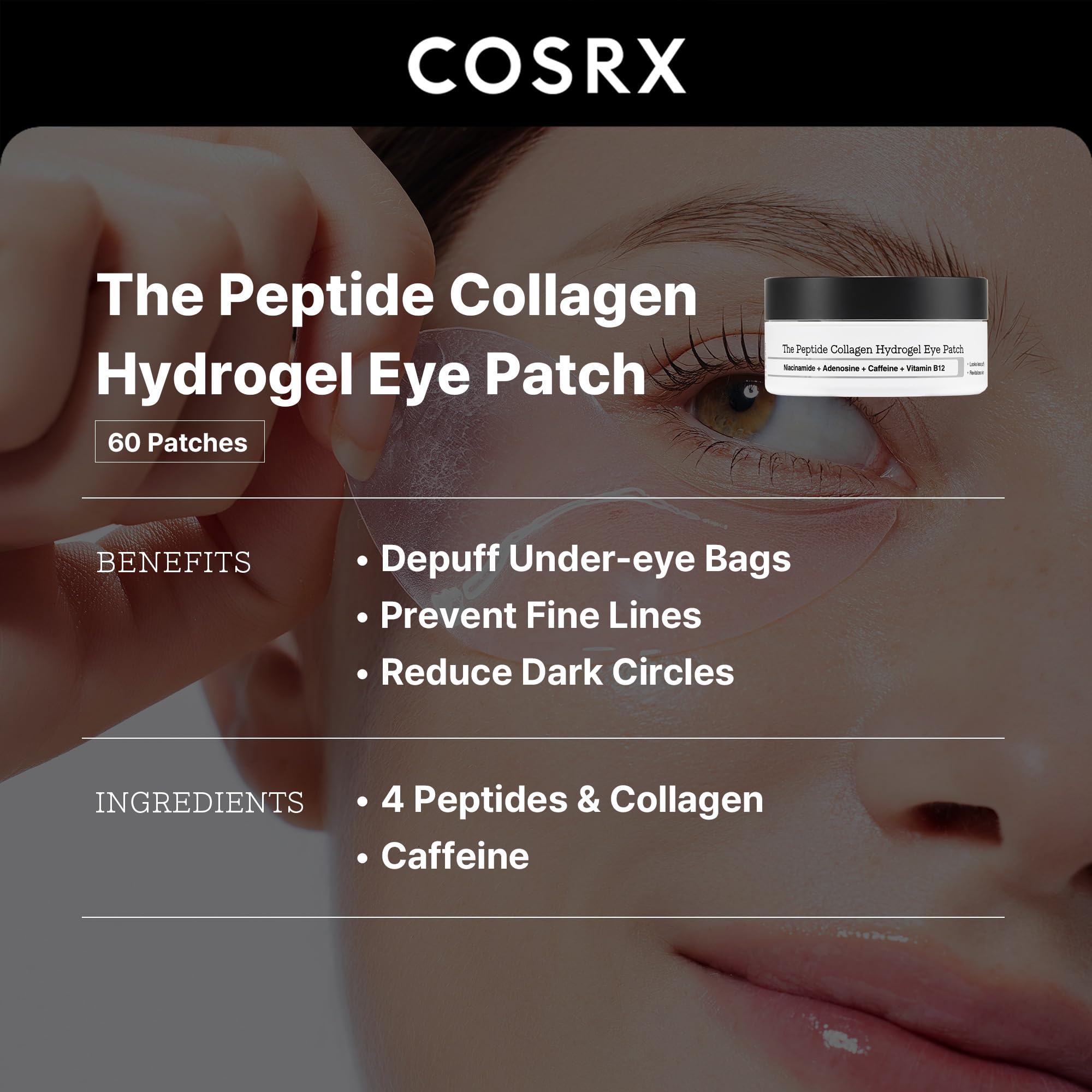 Foto 8 pulgar | Parche Ocular Cosrx, Hidrogel De Colágeno Peptídico, 60 Parches - Venta Internacional.