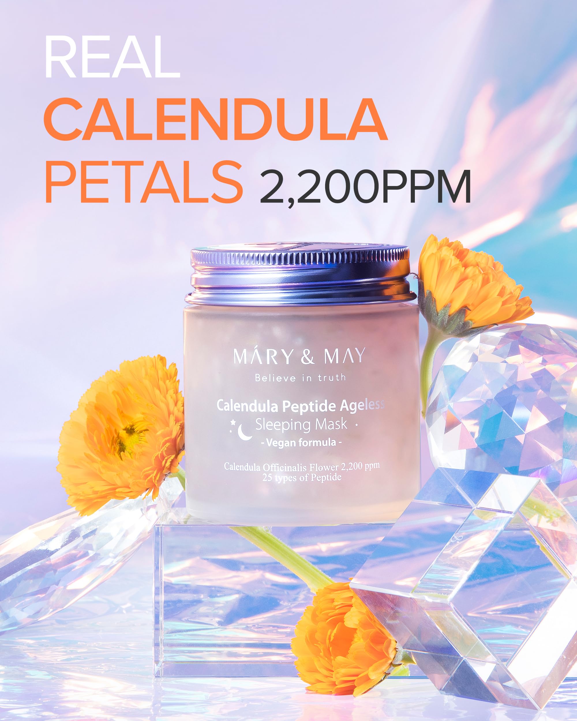 Foto 4 pulgar | Mascarilla Para Dormir Mary&may Vegan Caléndula Peptide Ageless - Venta Internacional.