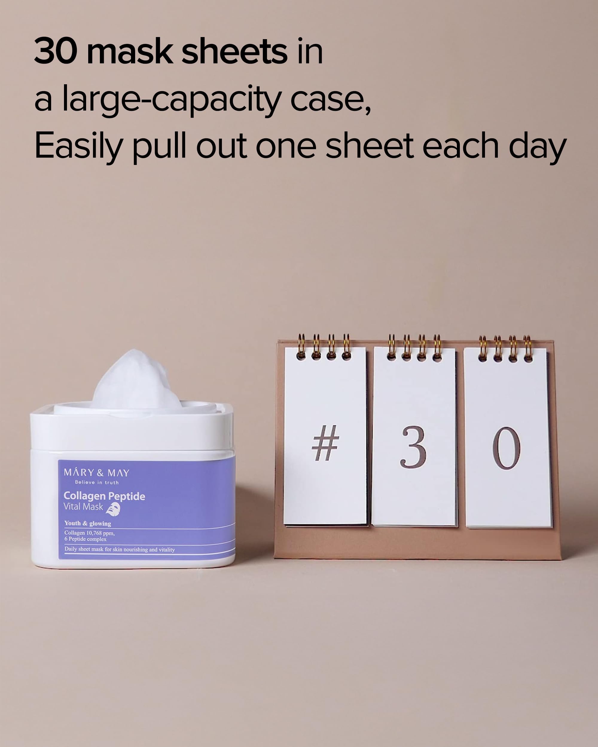Foto 4 pulgar | Mascarilla Mary&may Collagen Peptide Vital 30 Hojas - Venta Internacional.