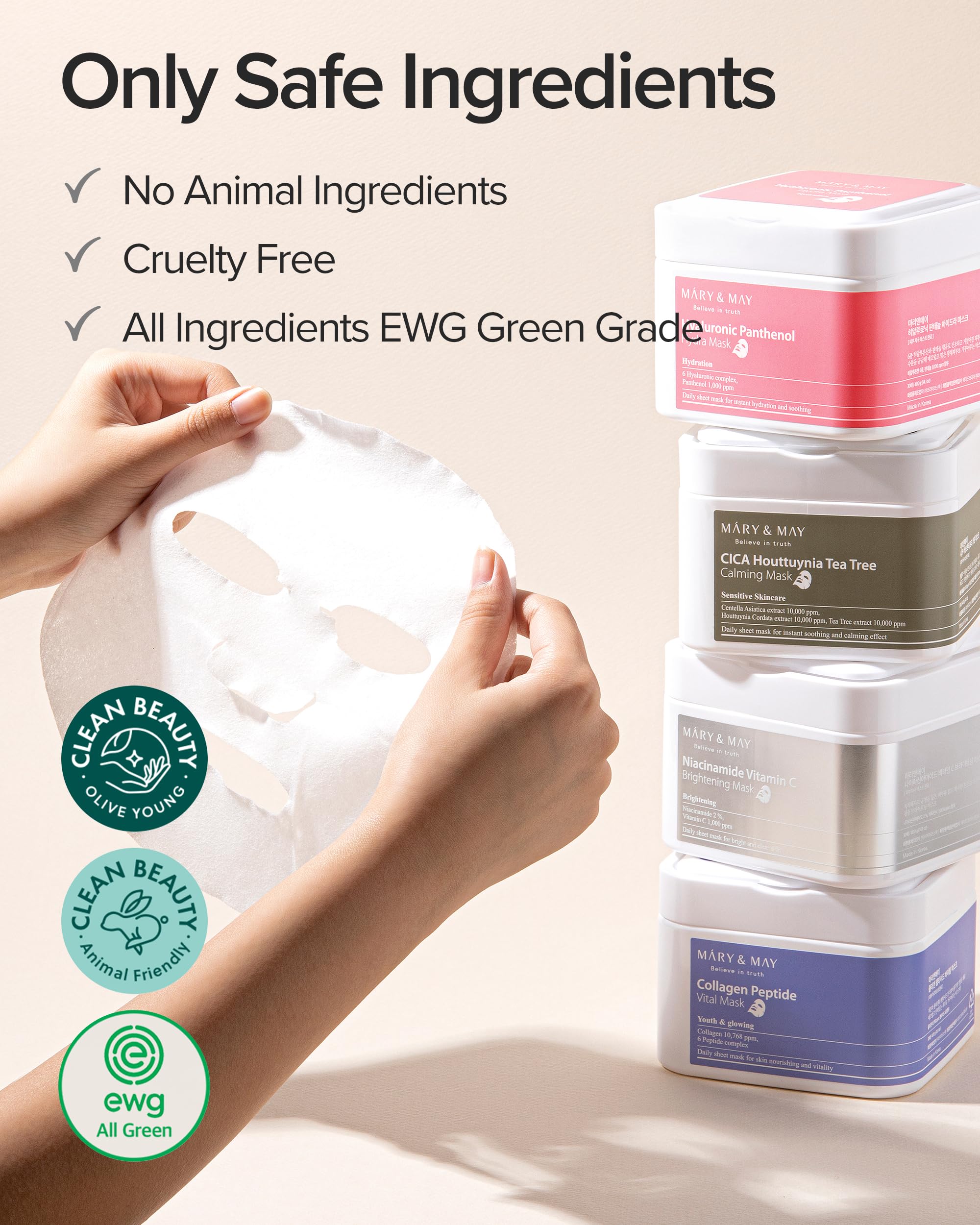 Foto 7 pulgar | Mascarilla Mary&may Collagen Peptide Vital 30 Hojas - Venta Internacional.