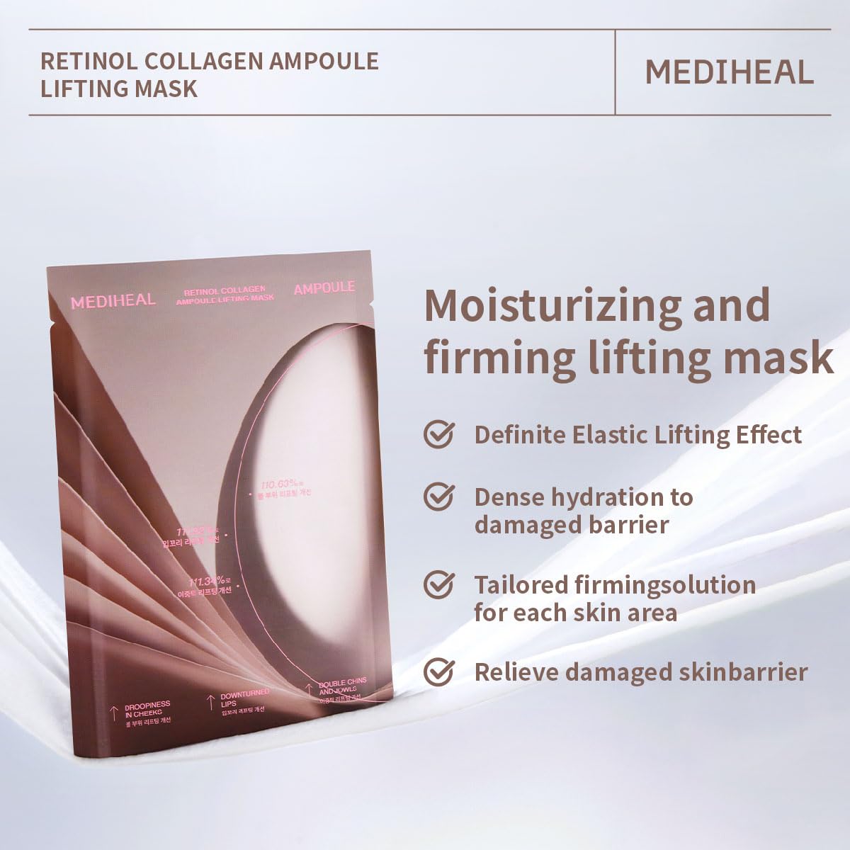 Foto 4 pulgar | Mascarilla Mediheal, Retinol, Colágeno, Ampolla, Lifting, Antienvejecimiento - Venta Internacional.