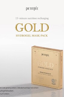 Foto 3 | Paquete De Mascarillas De Belleza Petitfee Gold Hydrogel, 5 Hojas, 160 Ml - Venta Internacional.