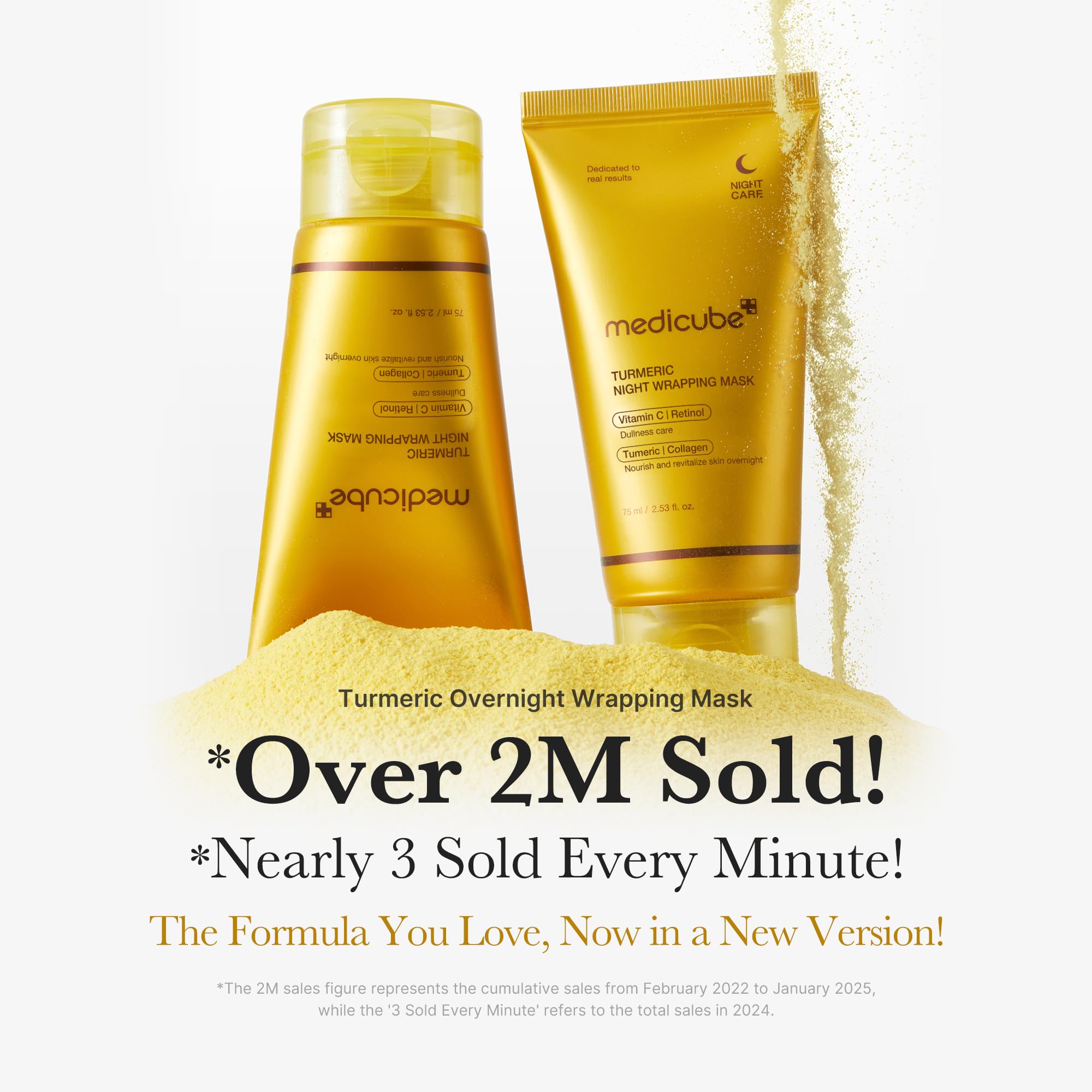 Foto 2 | Mascarilla Exfoliante Para Envolver Toda La Noche, Medicube, Cúrcuma, 75 Ml - Venta Internacional.